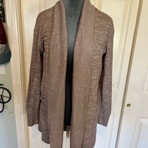 GAP Grayish Brown Cardigan Sweater with Draped Front